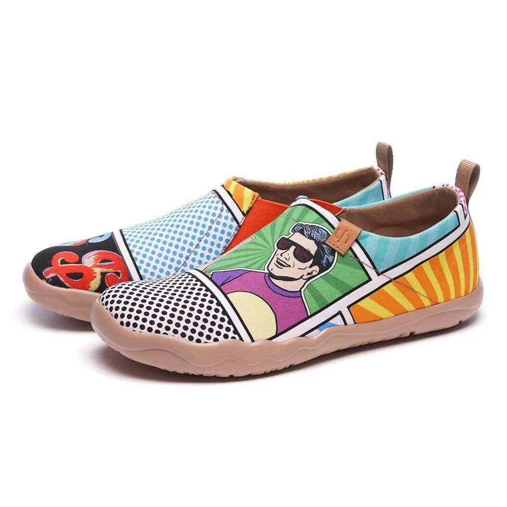 -Pop Art- Men Canvas Slip-ons