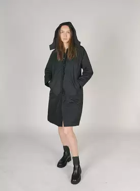 7115 by Szeki Hooded Duster Jacket in Black