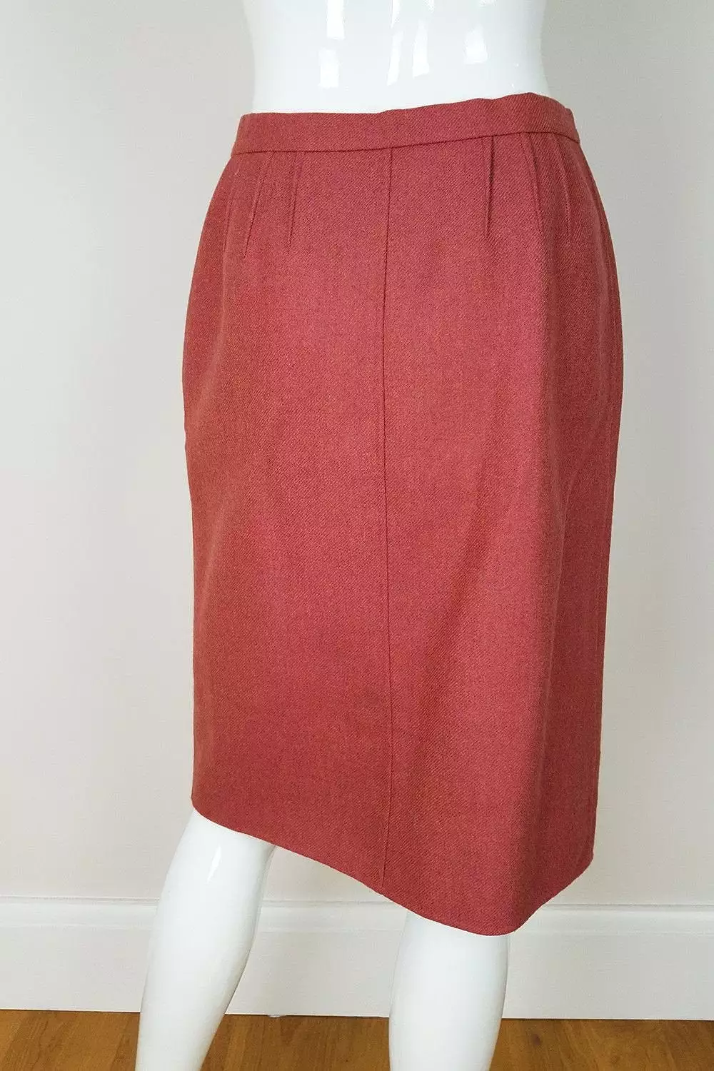 ANDRE LAUG Vintage Pink Cashmere Wool Angora Mix Pencil Skirt (S)