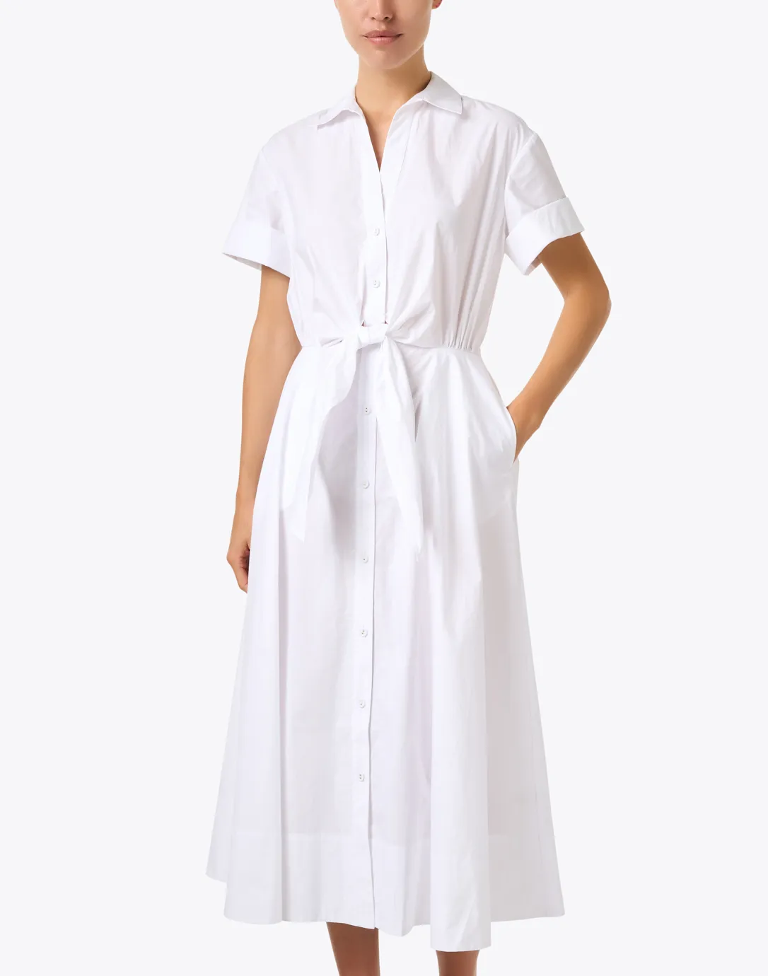 Asbury White Cotton Shirt Dress