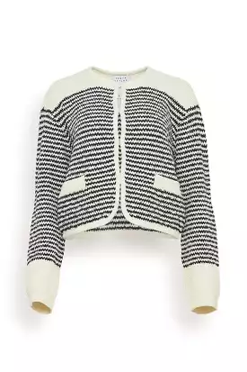 Ashton Knit Jacket in Maritime Blue/Cream (TS)