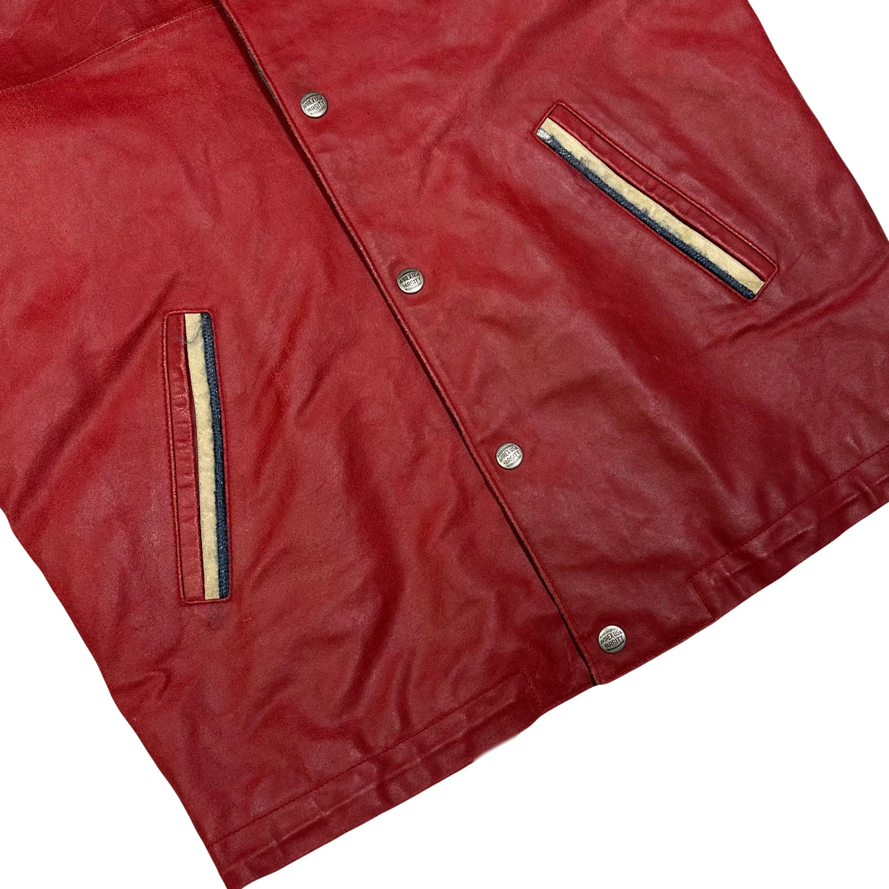 Avirex USA Leather Jacket In Red ( M )