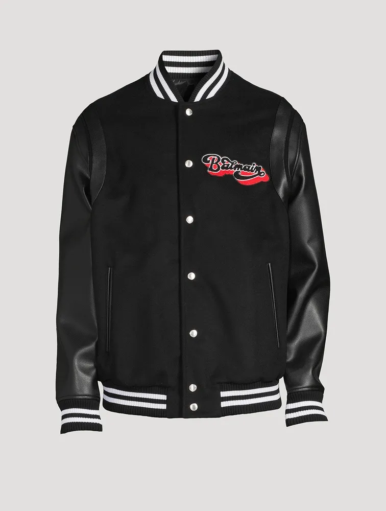 BALMAIN Wool Varsity Jacket