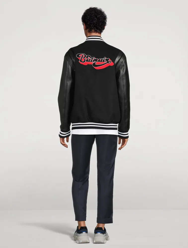 BALMAIN Wool Varsity Jacket