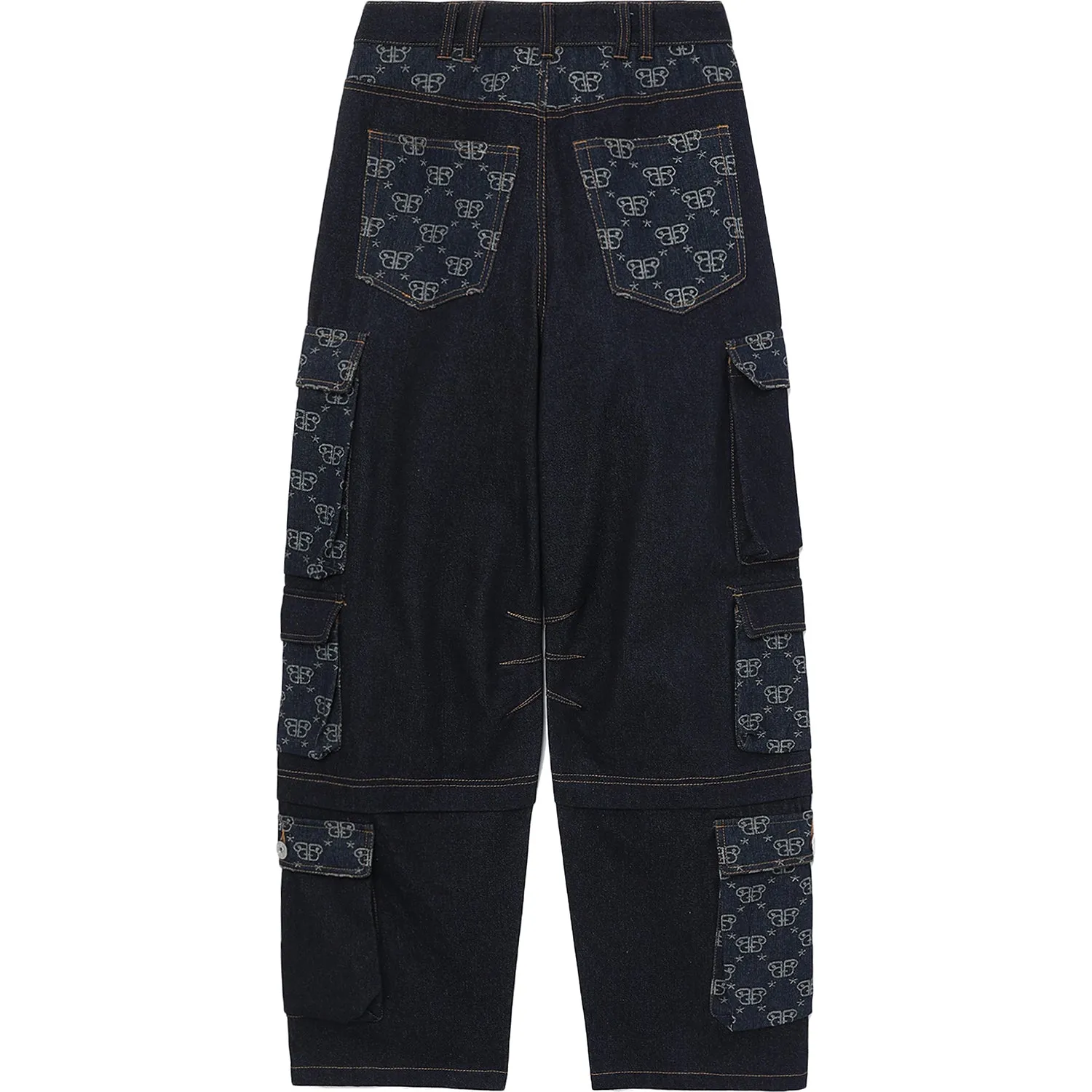 BAPY MONOGRAM CARGO JEANS LADIES