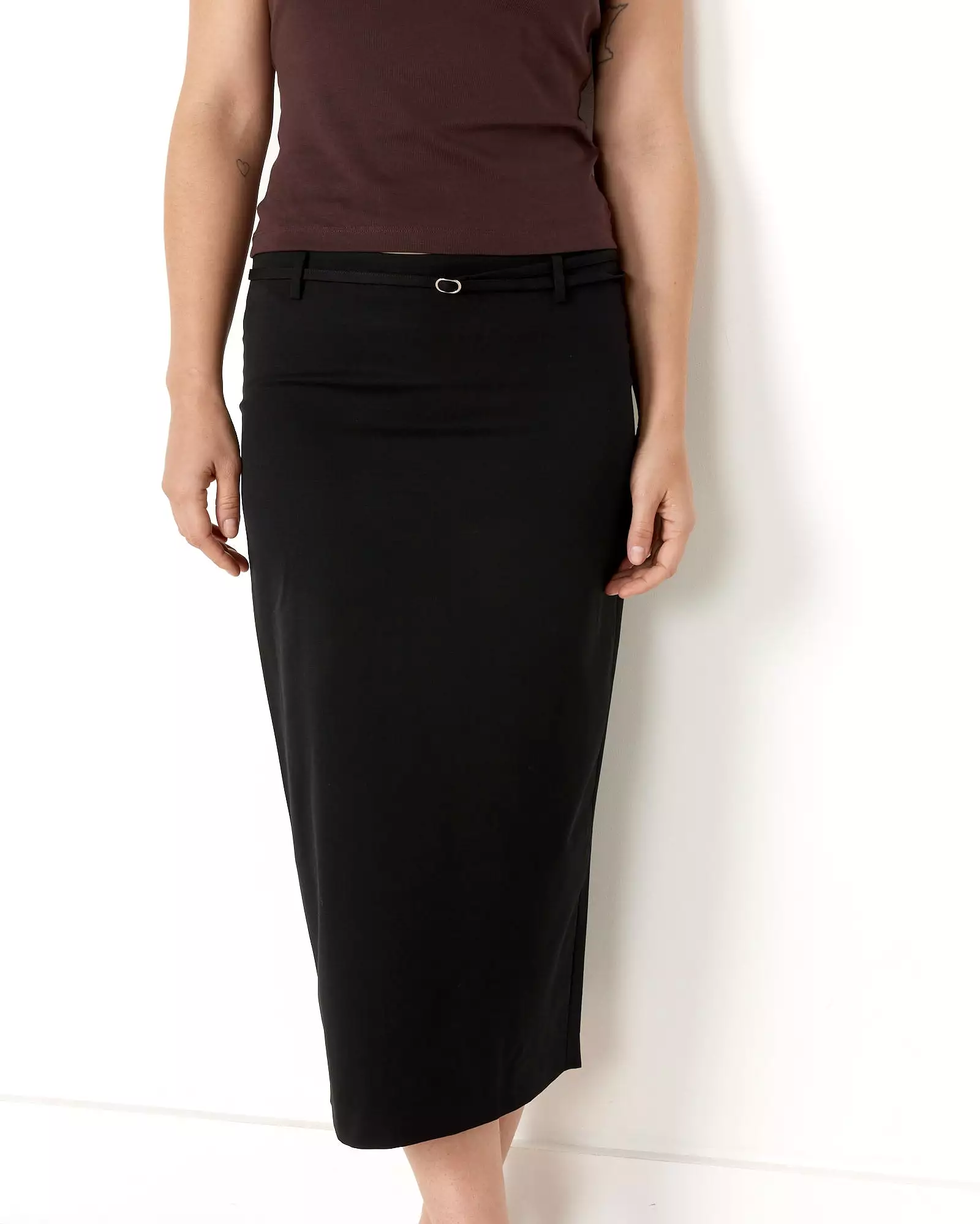 Belted Pencil Skirt