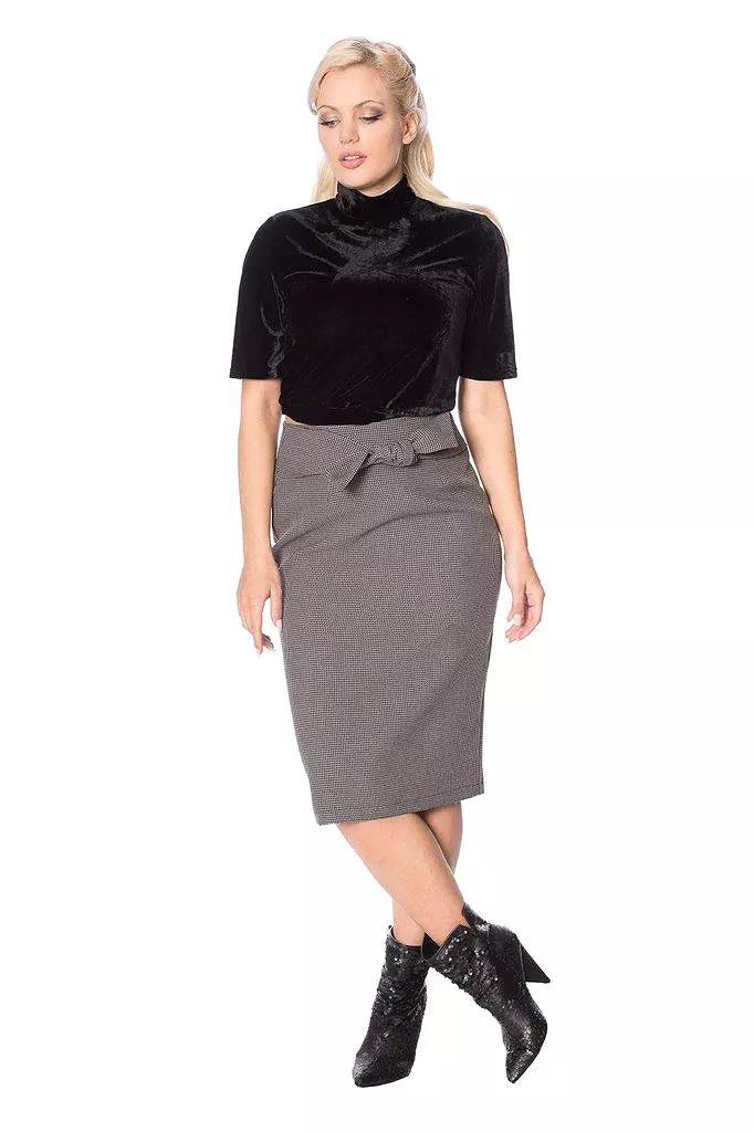 Betty Tie Front Pencil Skirt