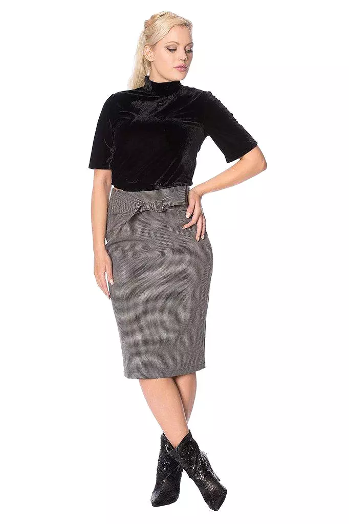 Betty Tie Front Pencil Skirt