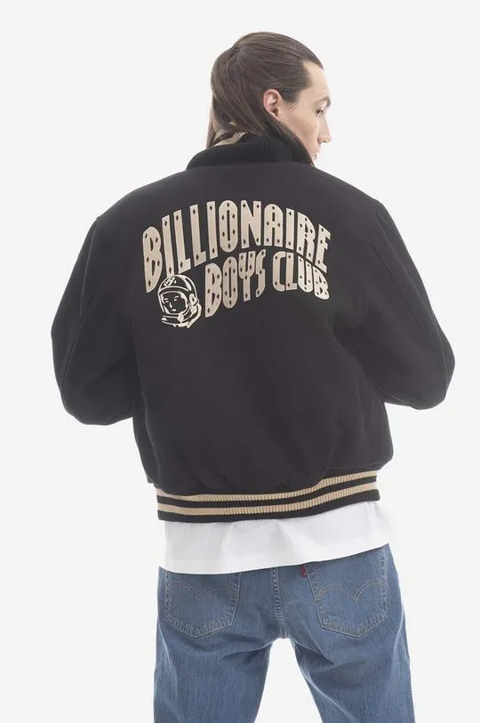 Billionaire Boys Club wool blend bomber jacket Astro Varsity black color