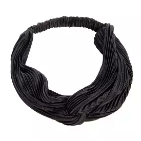 Black Textured Vintage Headscarf