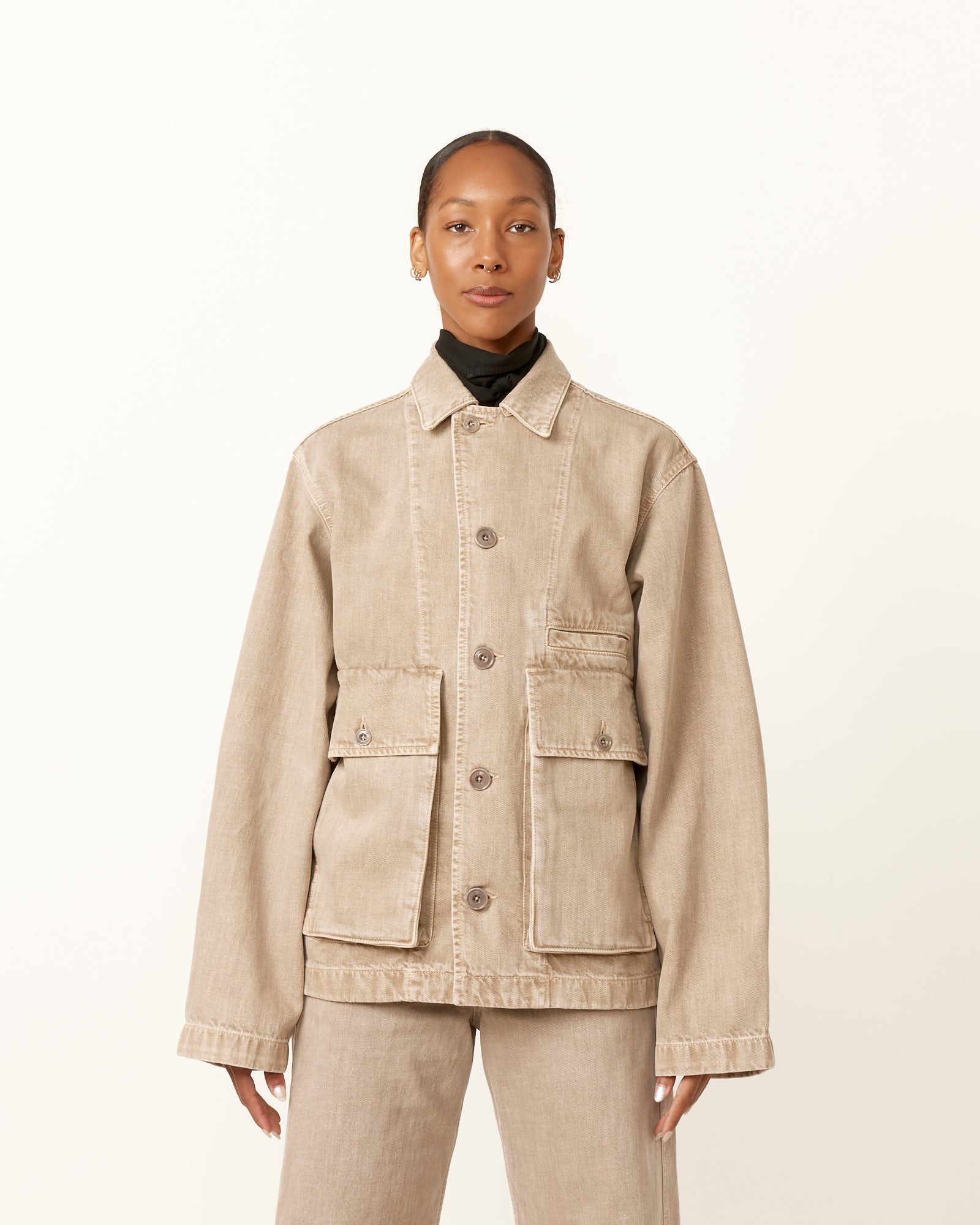 Boxy Jacket in Snow Beige