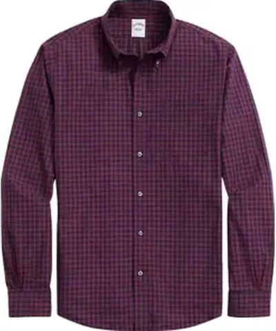 Brooks Brothers Men's Sport Long Sleeve Gingham Printed Shirt