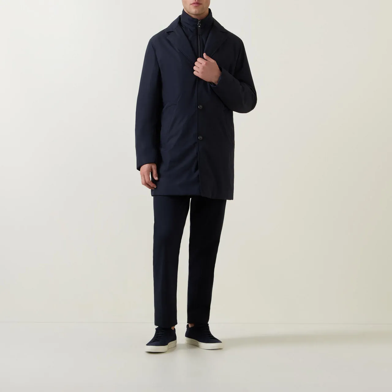 CANALI Removable-Insert Single-Breasted Rain Jacket - Navy