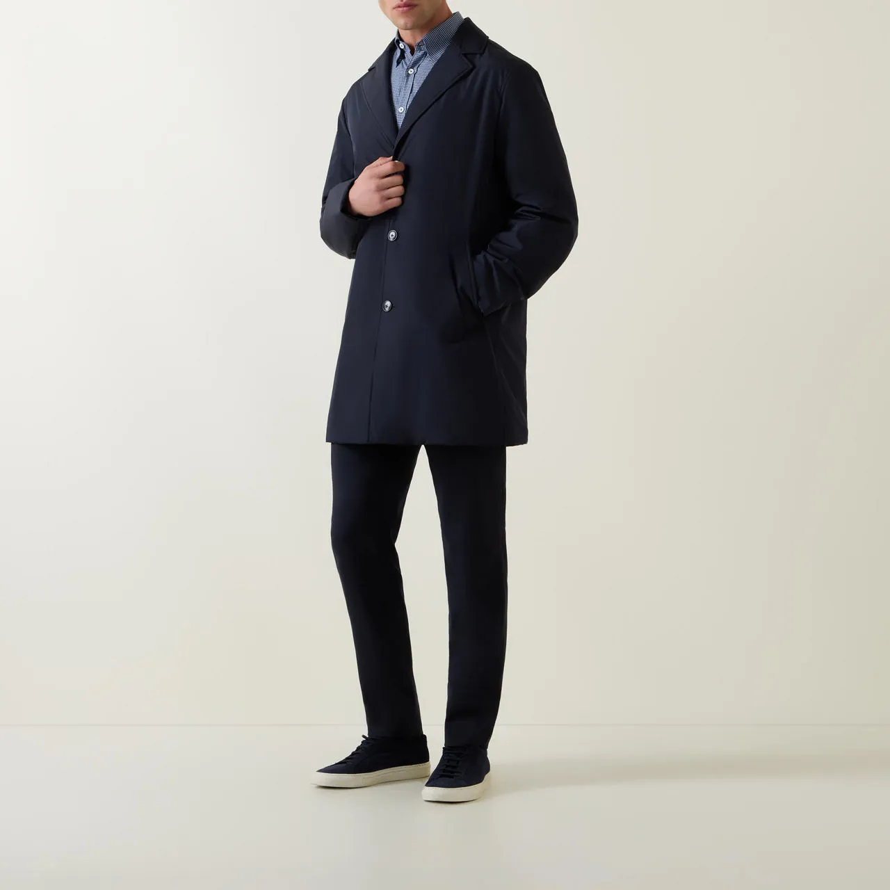 CANALI Removable-Insert Single-Breasted Rain Jacket - Navy