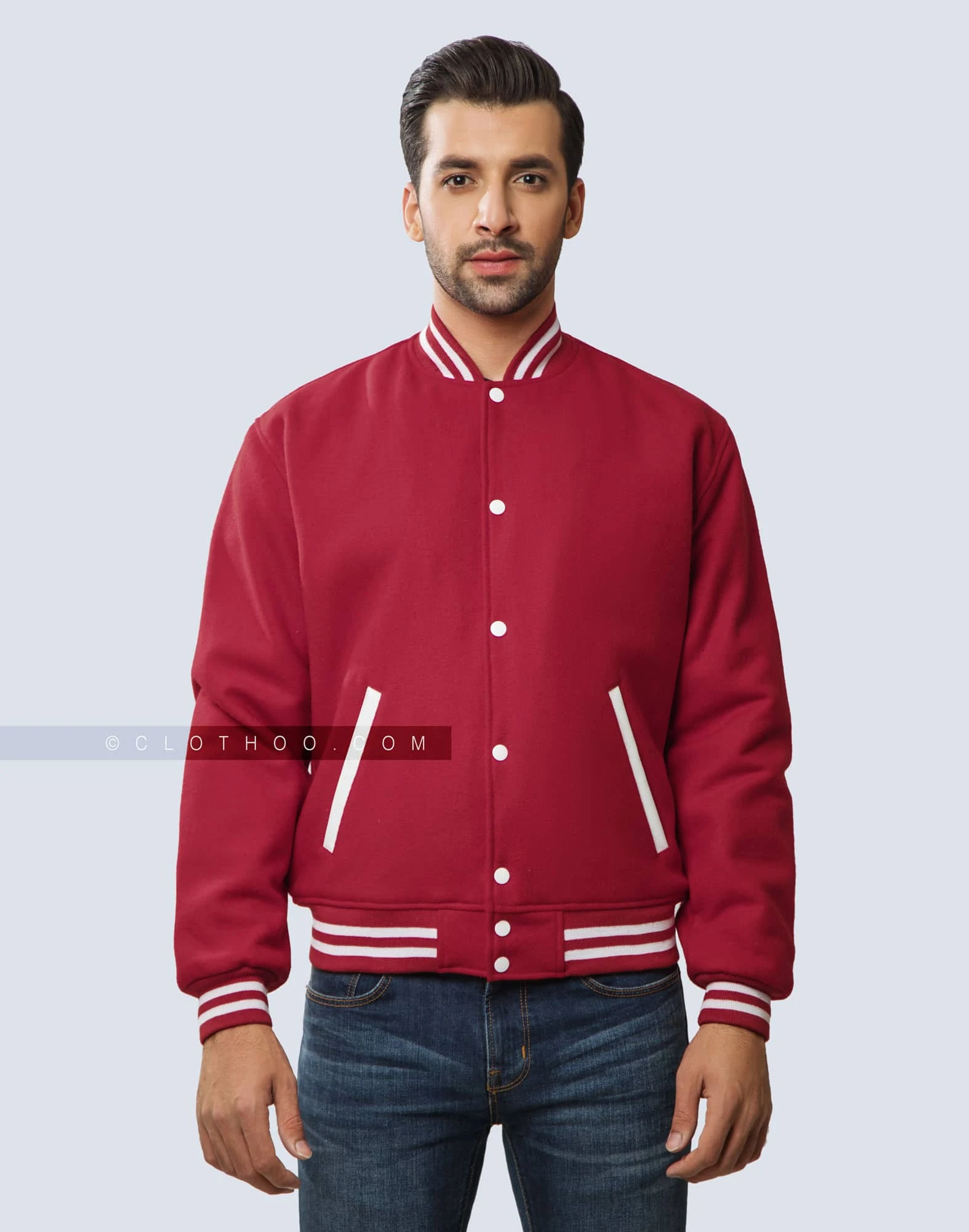 Cardinal Wool Varsity Jacket | Clothoo