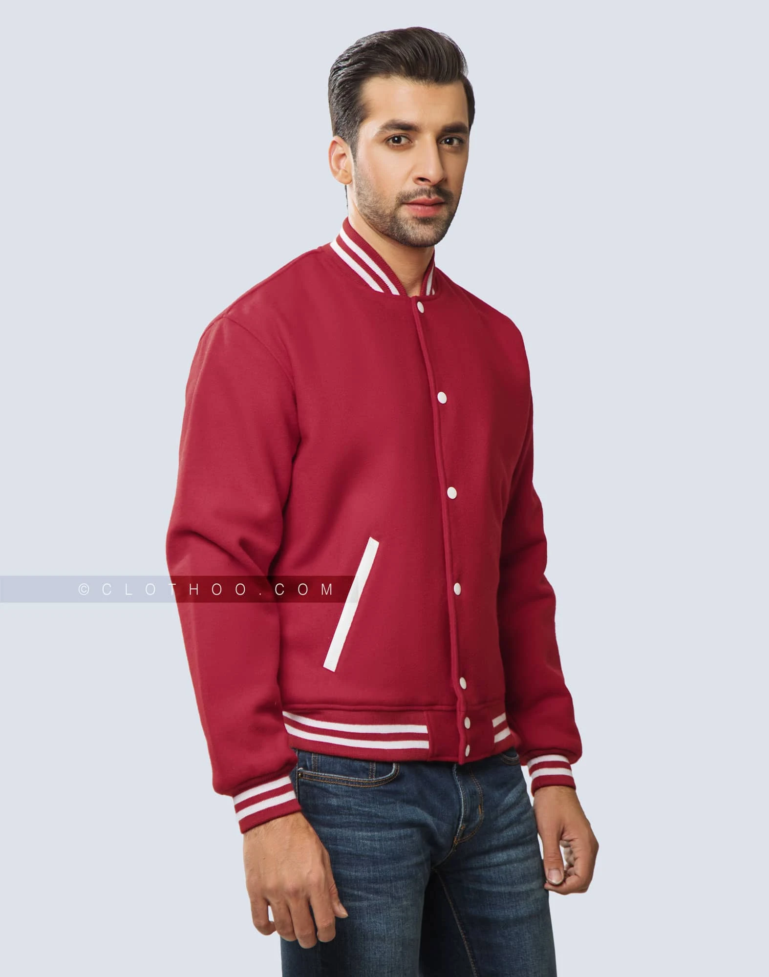 Cardinal Wool Varsity Jacket | Clothoo