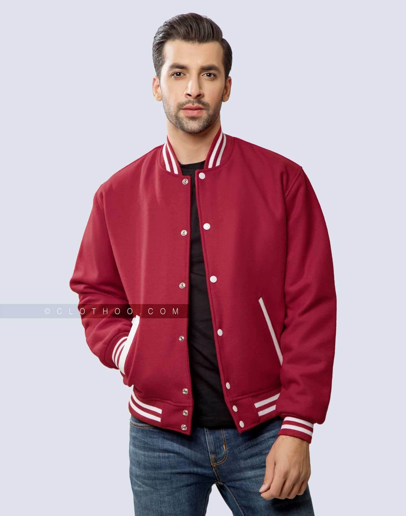 Cardinal Wool Varsity Jacket | Clothoo