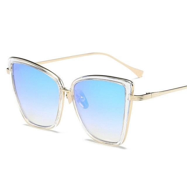 Cat Eye Black Mirror Vintage Sunglasses