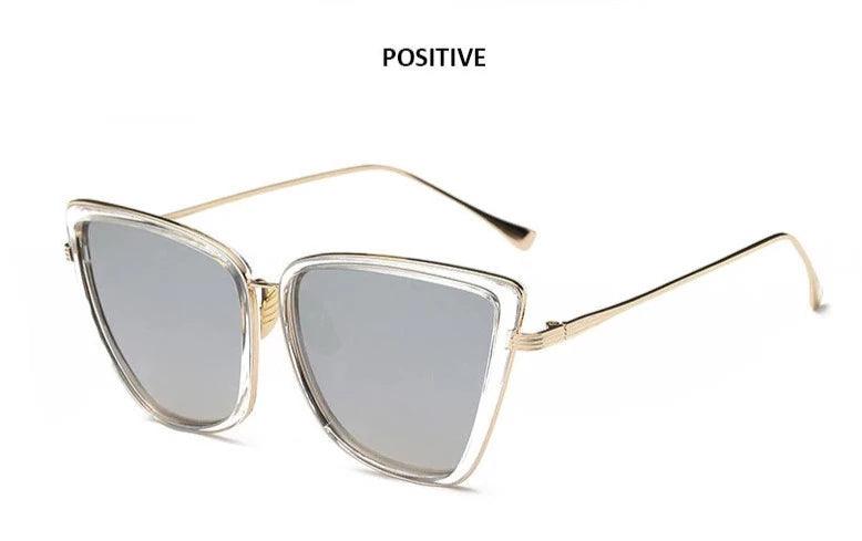 Cat Eye Black Mirror Vintage Sunglasses