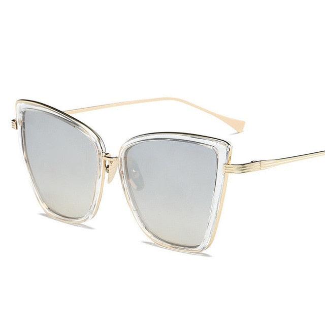 Cat Eye Black Mirror Vintage Sunglasses