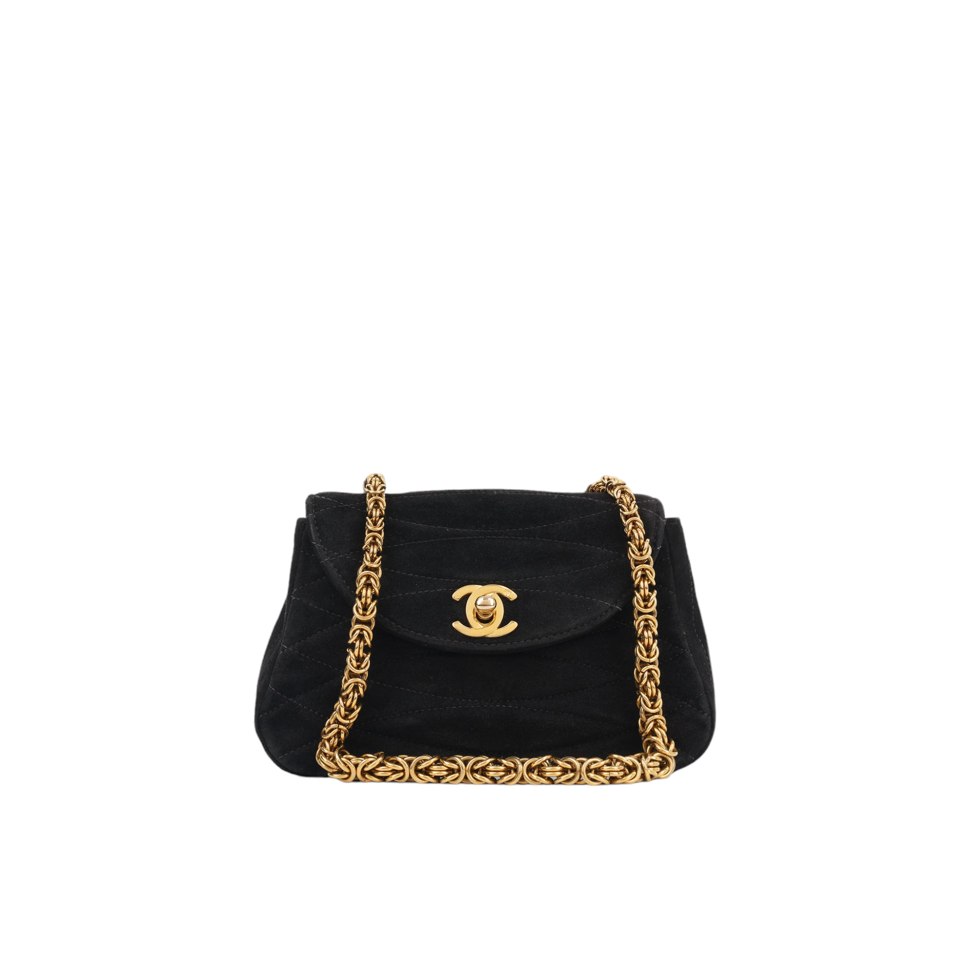 Chanel Vintage Micro Top Handle - Black Suede