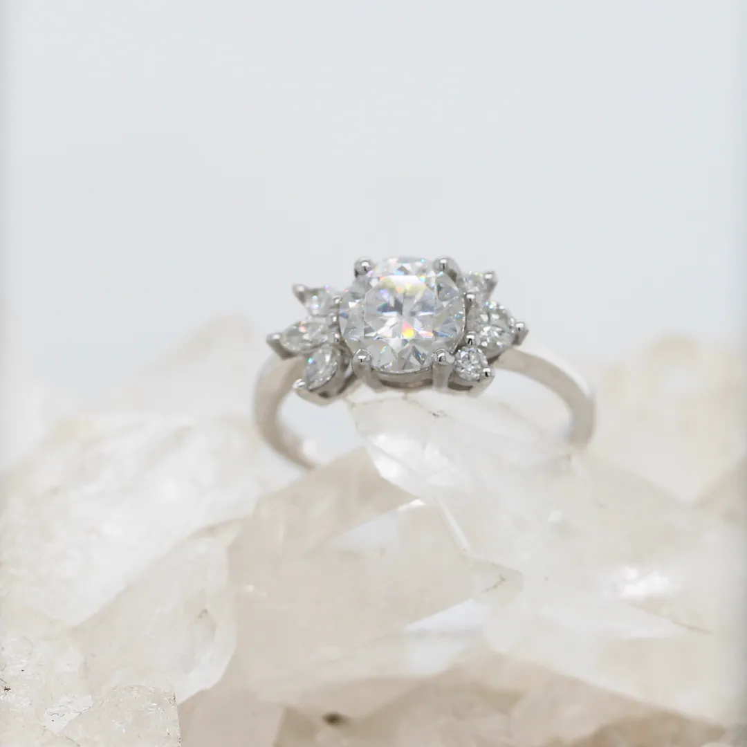 Cleo Ring - Moissanite - White Gold - Ready to Ship