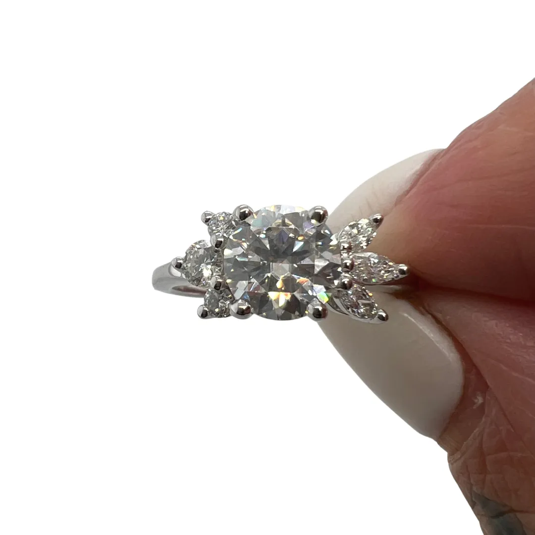 Cleo Ring - Moissanite - White Gold - Ready to Ship