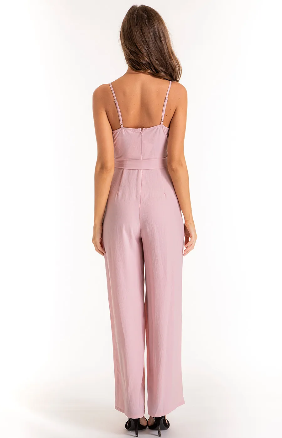 Cowl neck jumpsuit with Belt Detail (SJP337A)