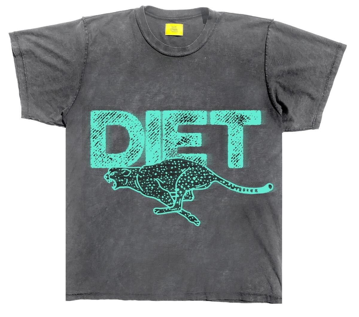 Diet Starts Monday Cheetah Tee (Vintage Black)