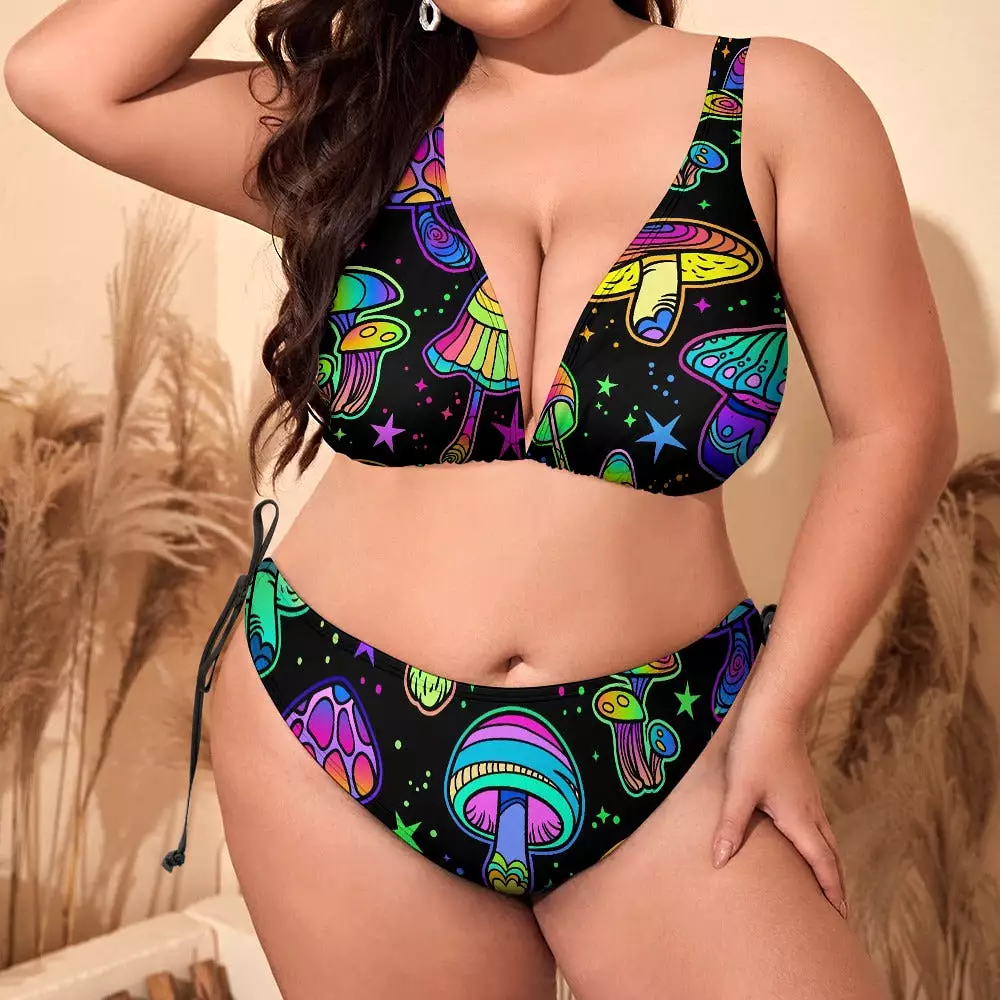 Dreamscape Fungi Rave Plus Size Bikini