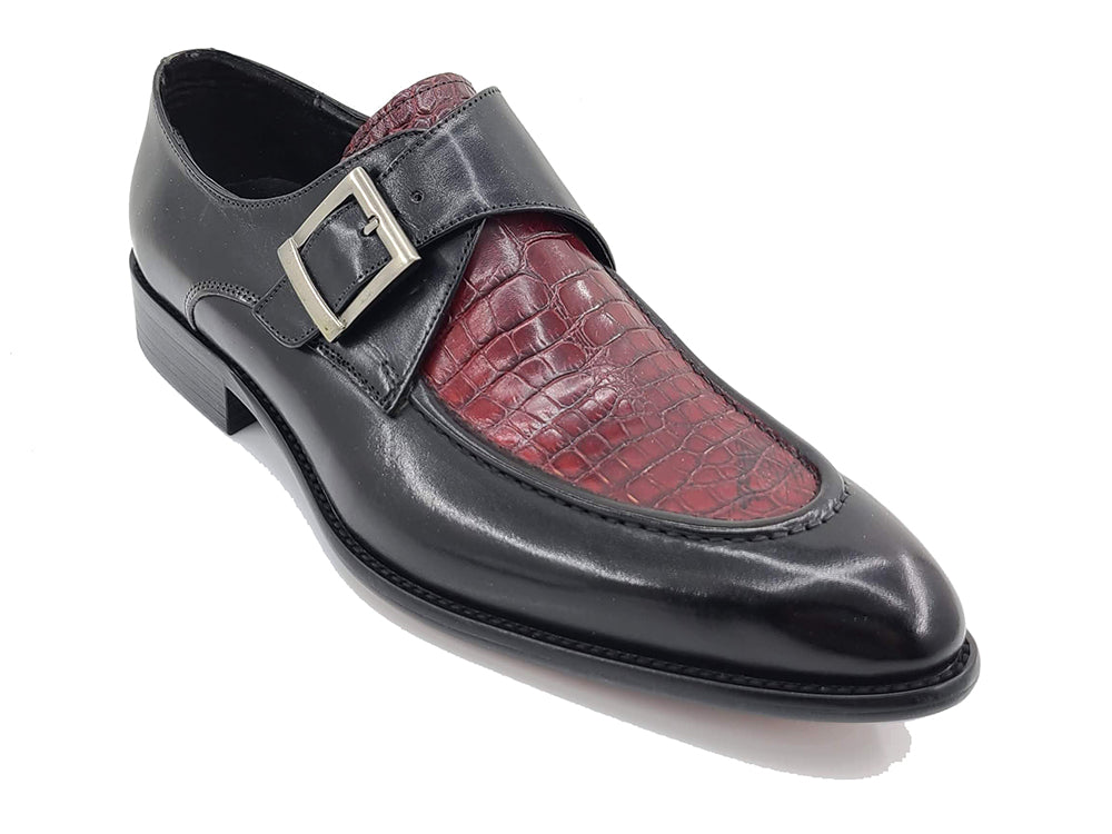 Embossed Moc Single Monkstrap Shoe