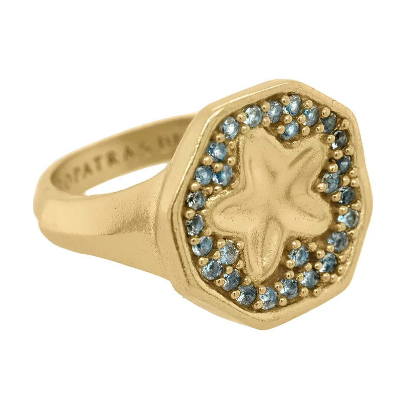 Endymion Ring in Blue - 18K Gold Plated