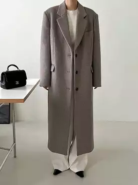 Esme Beige Single Breasted Wool Coat