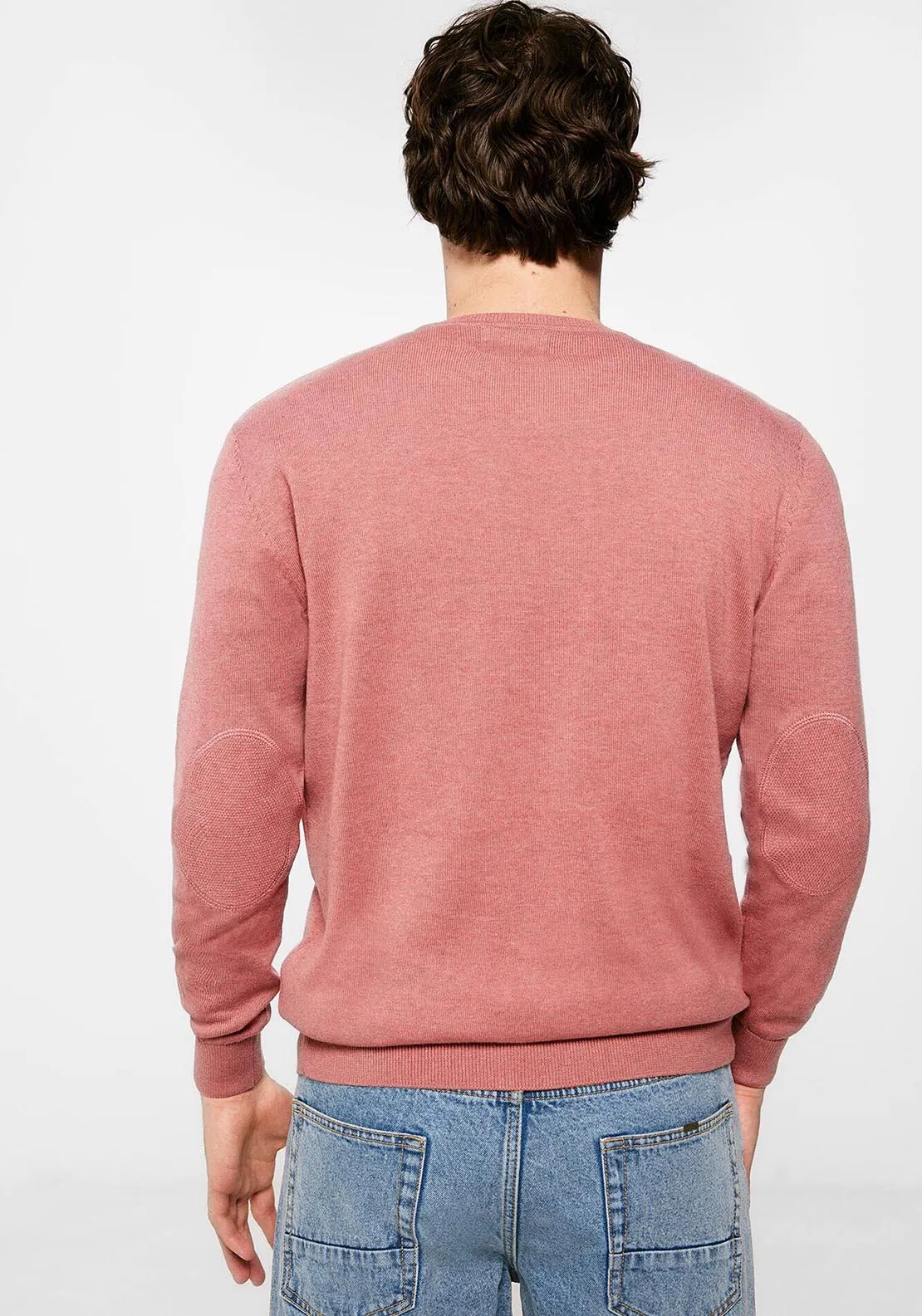 Essential jumper with elbow patches - Pink