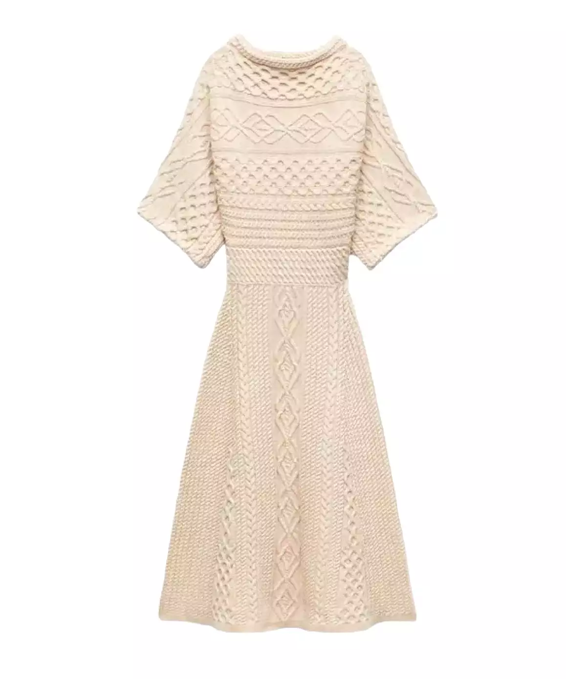 Ethnic Pattern Half Sleeve Knitted Dress