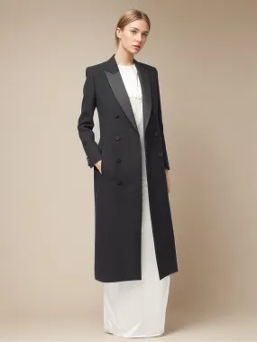 Extra Long Blazer For Women Lapel Solid Color Fall Spring Chic Coat