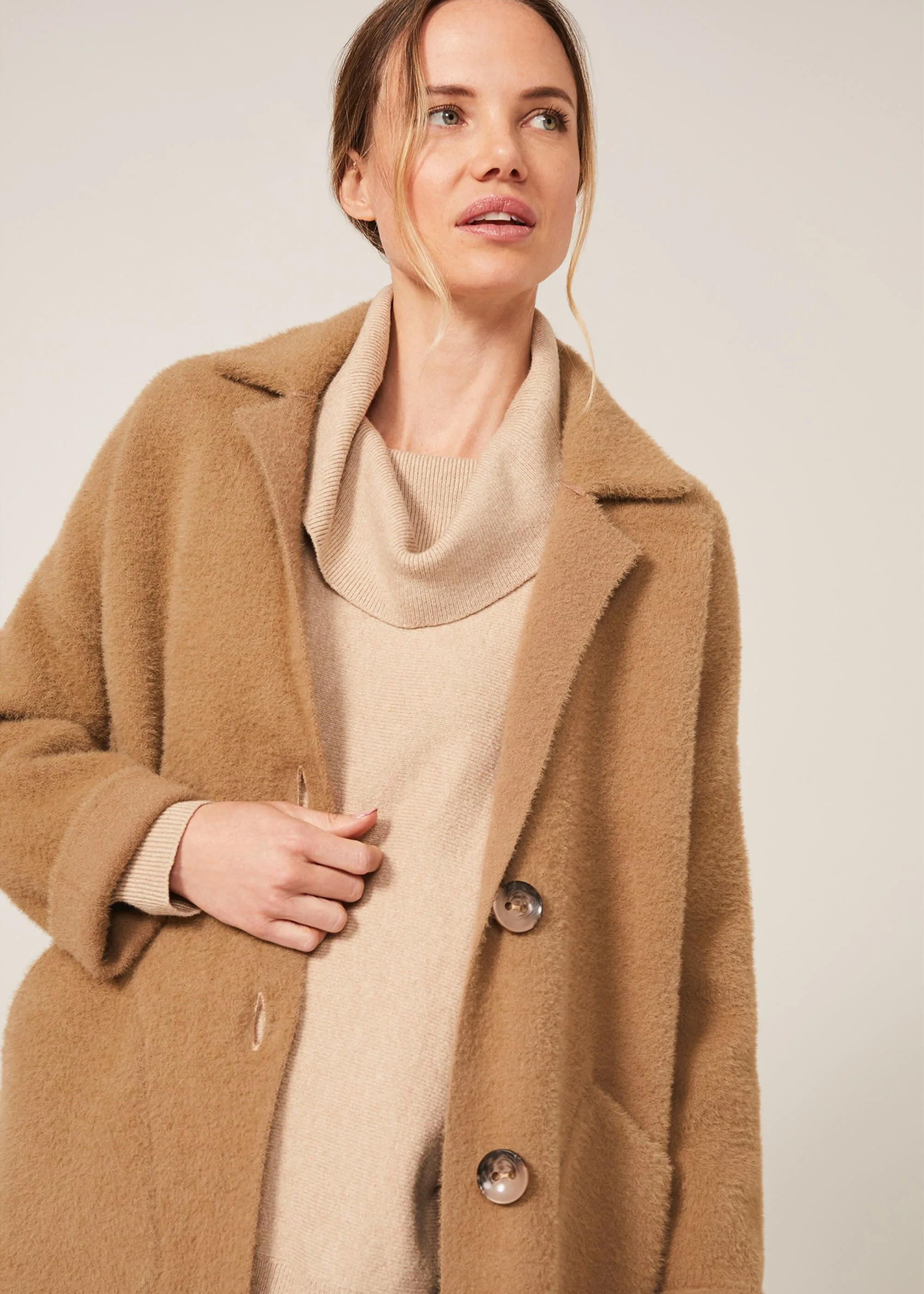 Floressa Fluffy Knit Coat