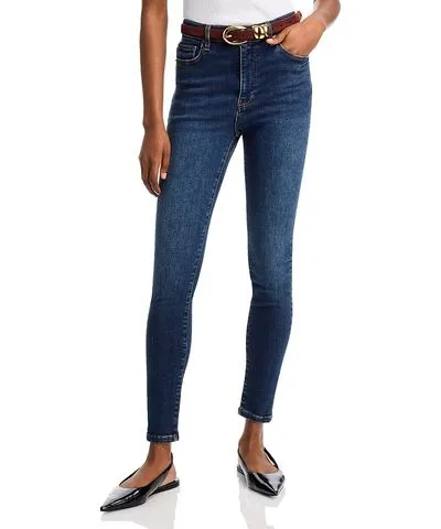 Frame High Rise Skinny Leg Jeans in Moonflower