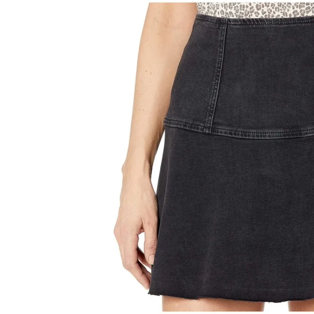 Free People Women's Highlands Denim Skirt Black Black Size 8