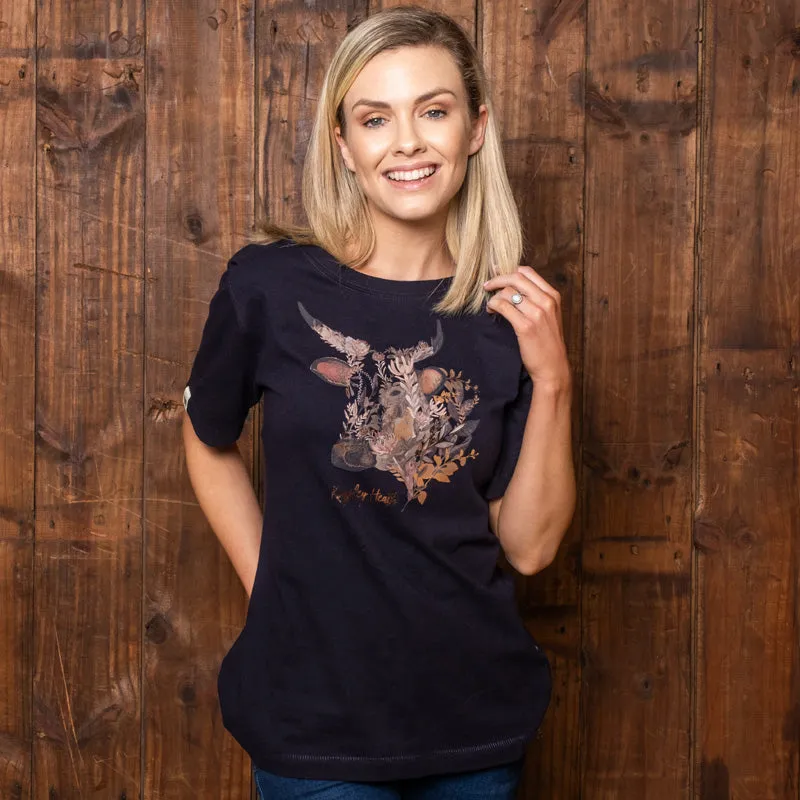 Fynbos Flora Nguni Regular Crew Slim Tee Midnight