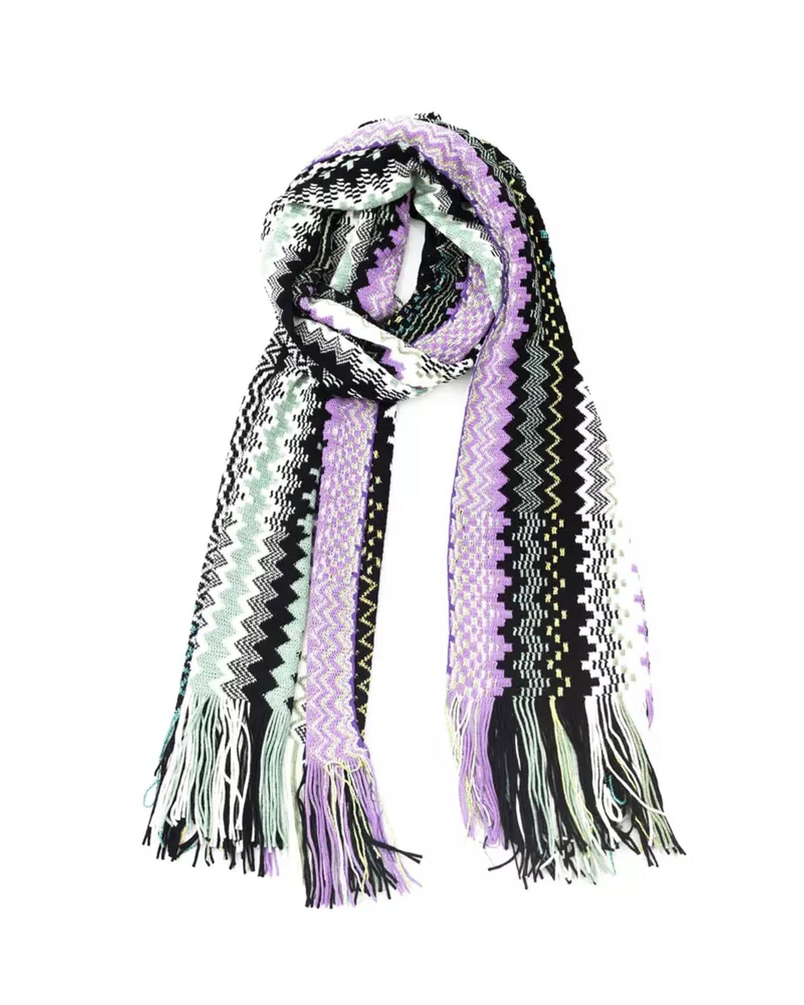 Geometric Fantasy Fringed Scarf One Size Women