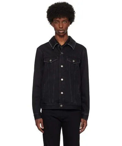 Golden Goose Black Regular One Washed Denim Jacket