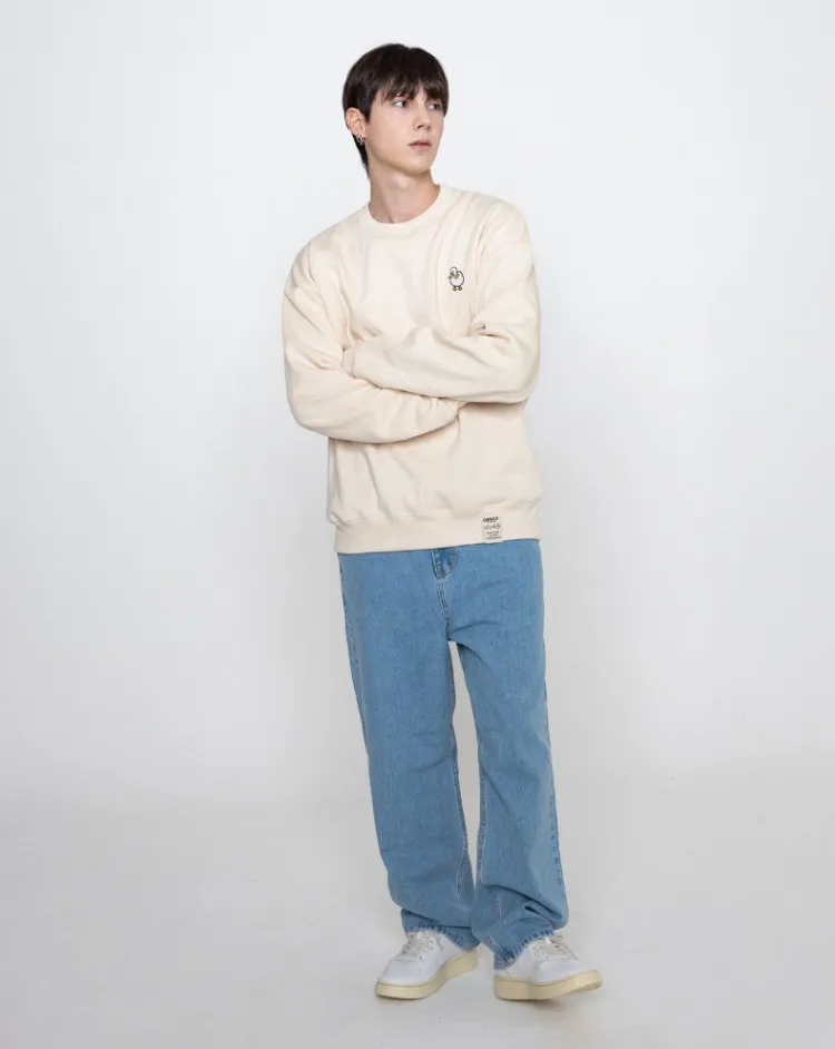 GRAVER  |[GRAVER]★DUCK FLOWER EMBROIDERY SMILE SWEATSHIRT