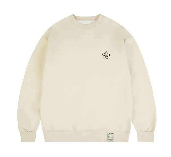 GRAVER  |[GRAVER]★LINE FLOWER DOT EMBROIDERY SWEATSHIRT