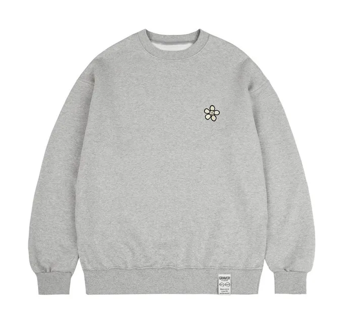 GRAVER  |[GRAVER]★LINE FLOWER DOT EMBROIDERY SWEATSHIRT