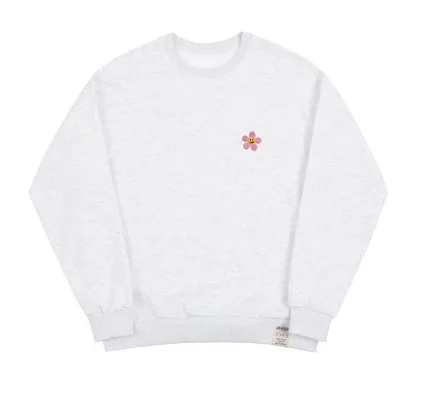 GRAVER  |[GRAVER]★PINK FLOWER DOT EMBROIDERY SWEATSHIRT