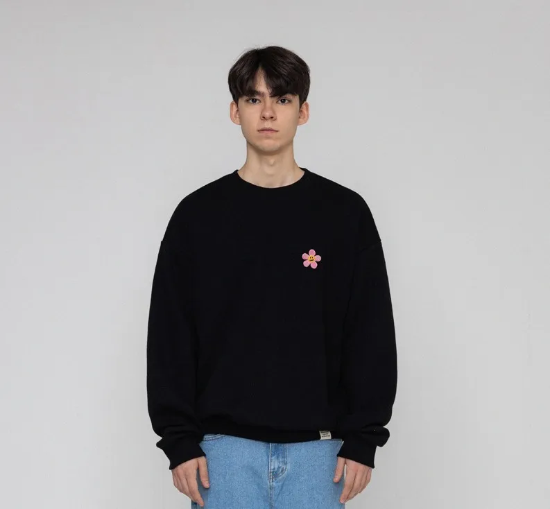 GRAVER  |[GRAVER]★PINK FLOWER DOT EMBROIDERY SWEATSHIRT