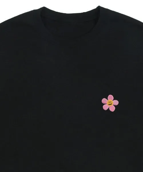 GRAVER  |[GRAVER]★PINK FLOWER DOT EMBROIDERY SWEATSHIRT