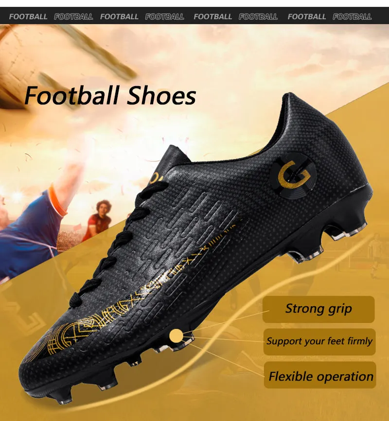 Green Men's Comfortable Breathable Wear-Resistant Outdoor Soccer Shoes