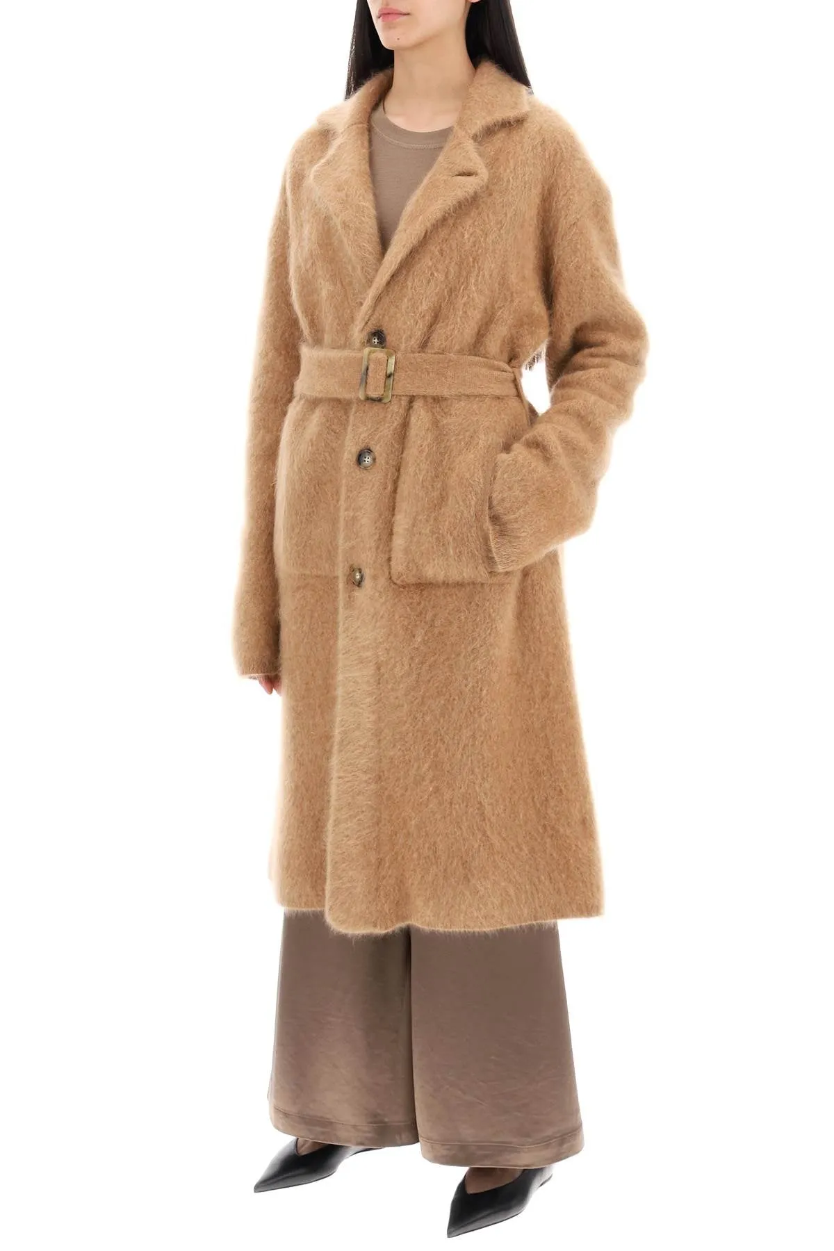 GUEST IN RESIDENCE Elegant Brushed Cashmere Jacket with Adjustable Belt